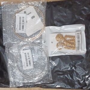 Bundle Of 3 Pairs Of Gold and Silver Colored Earrings